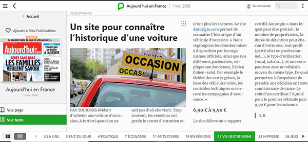 Un site pour connaître l'historique d'un véhicule